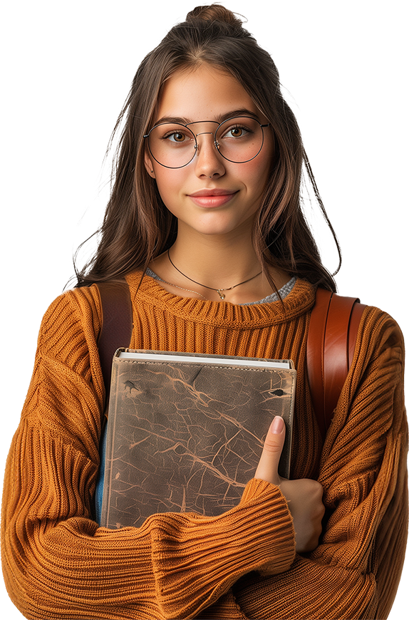 Illustration of a girl reading a book